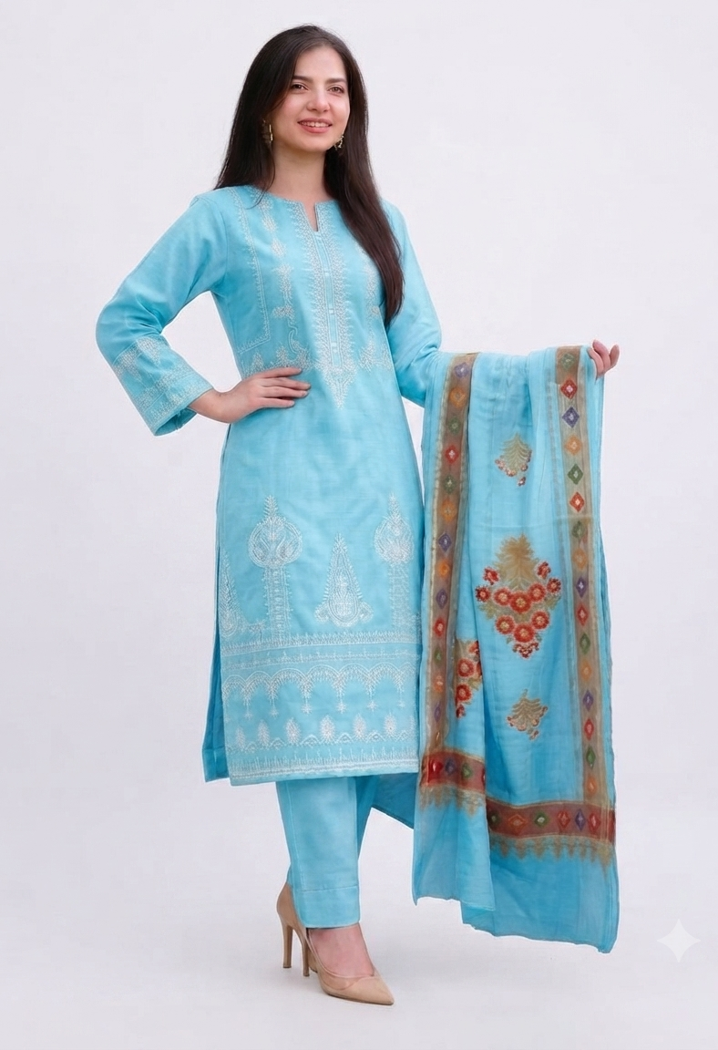 EMBROIDERY | STITCHED 3-PIECE | COTTON SUIT