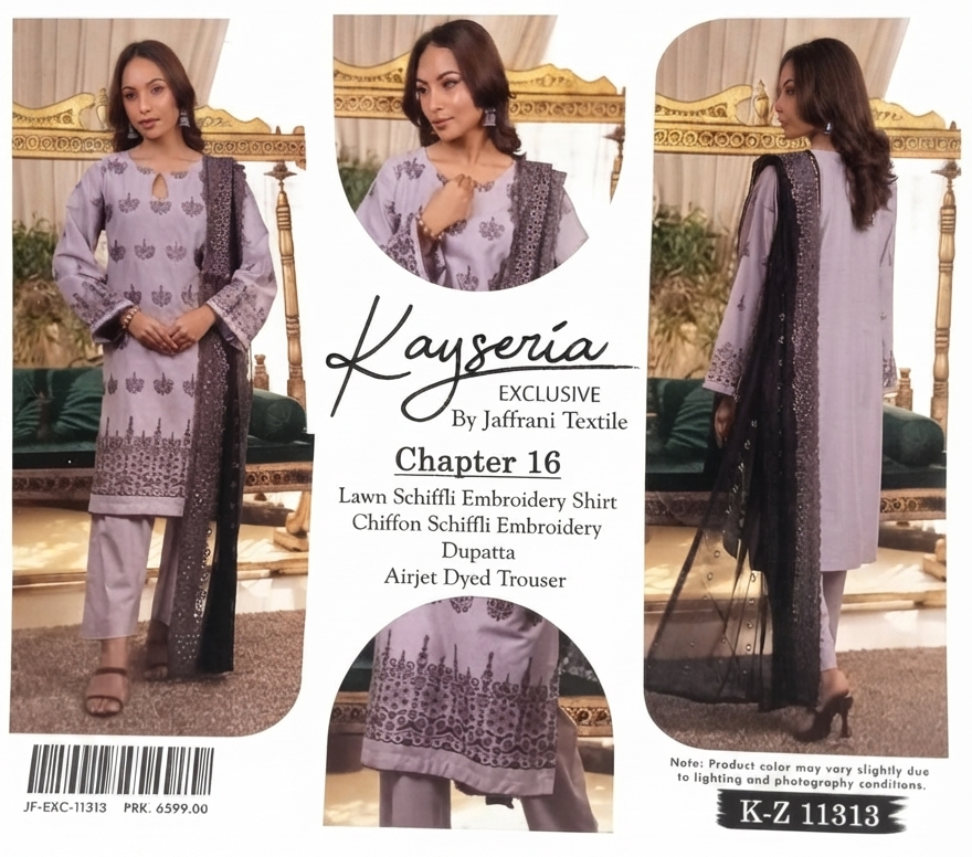 KEYSERIA EXCLUSIVE | UNSTITCHED 3-PIECE | LUXERY EMBRIODERY LAWN SUIT