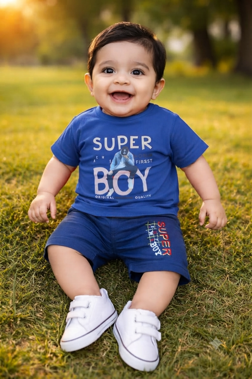 BOYS COTTON 2PC - SUPER BOY