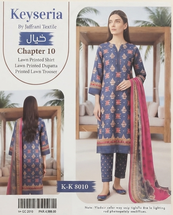 KEYSERIA | UNSTITCHED 3-PIECE | PRINTED LAWN SUIT