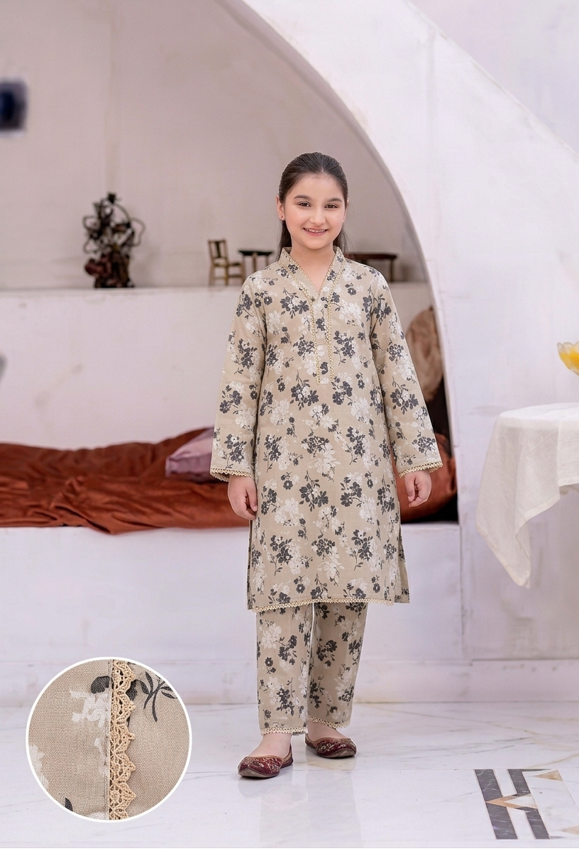 KIDS 2-PIECE | PRINTED LAWN SUIT | GIRLS SUITS