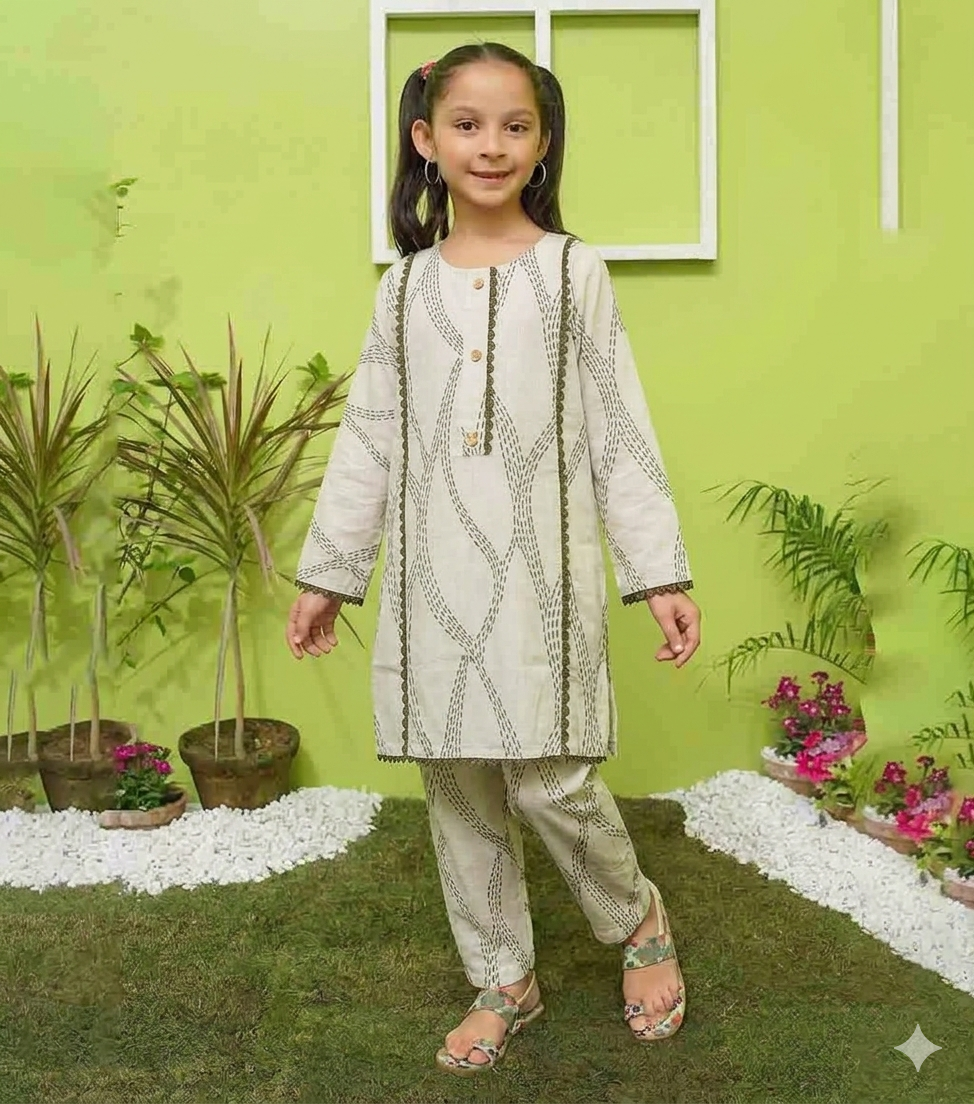 KIDS 2-PIECE | PRINTED LAWN SUIT | GIRLS SUITS