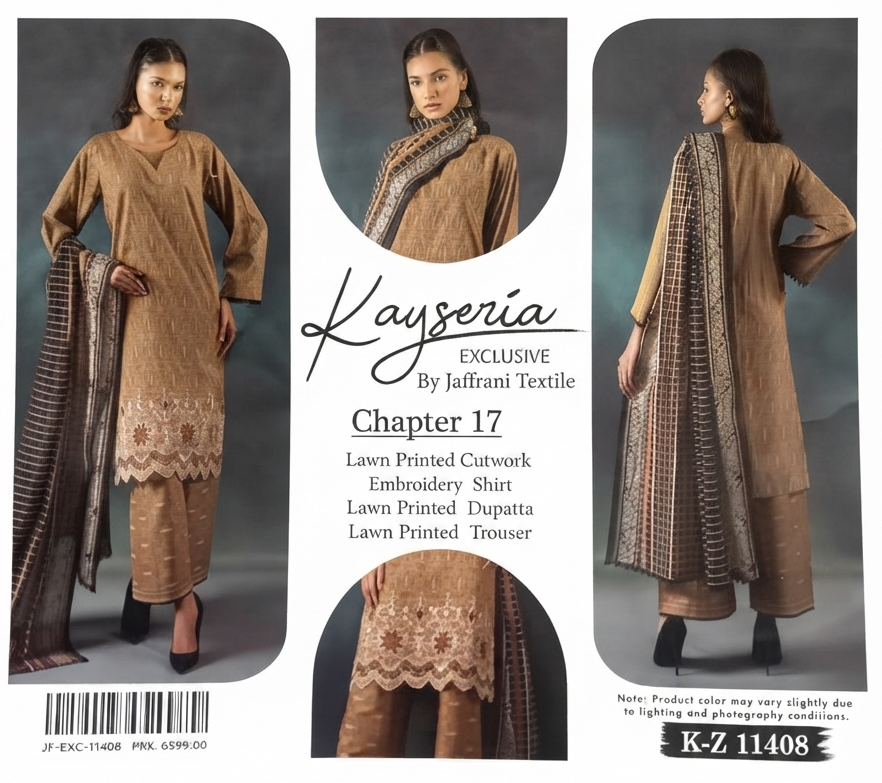 KEYSERIA EXCLUSIVE | UNSTITCHED 3-PIECE | LUXERY EMBRIODERY LAWN SUIT