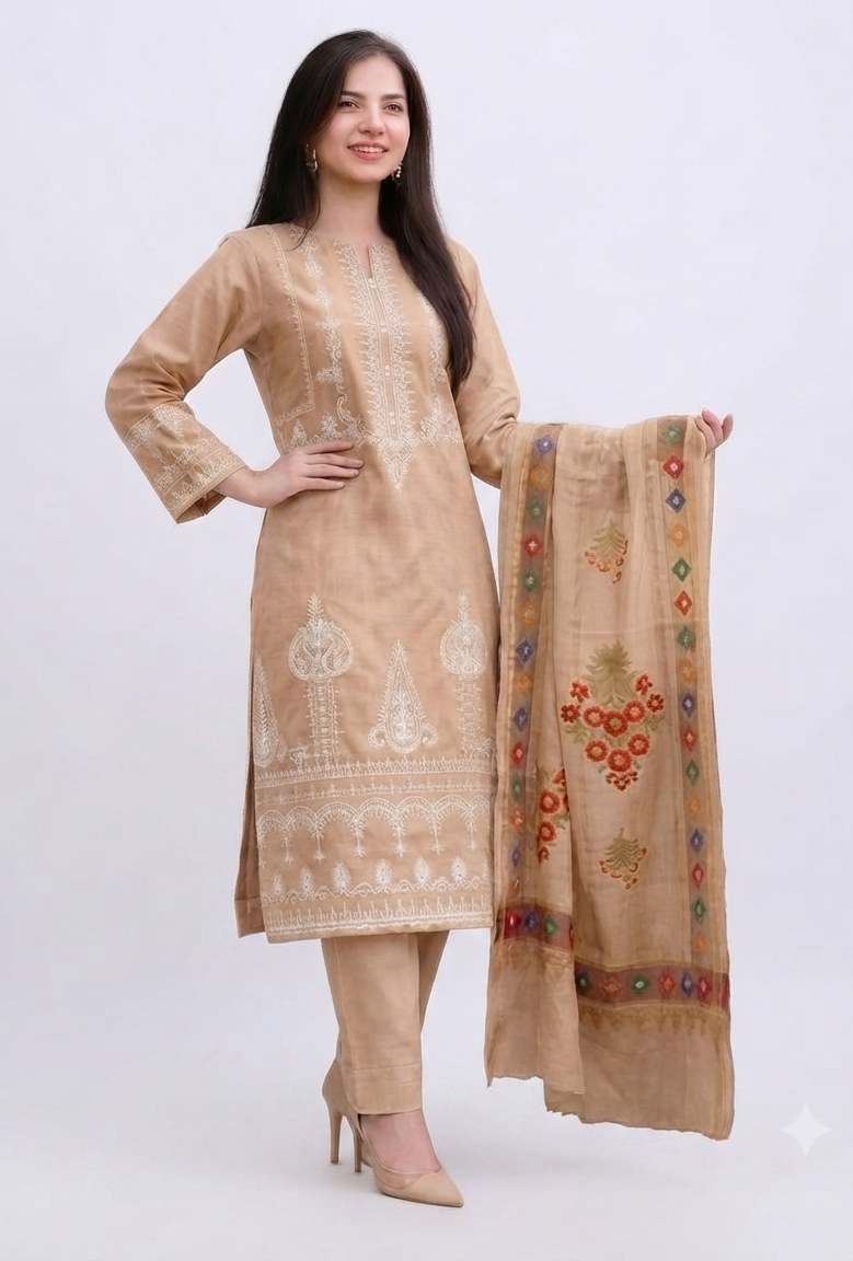 EMBROIDERY | STITCHED 3-PIECE | COTTON SUIT
