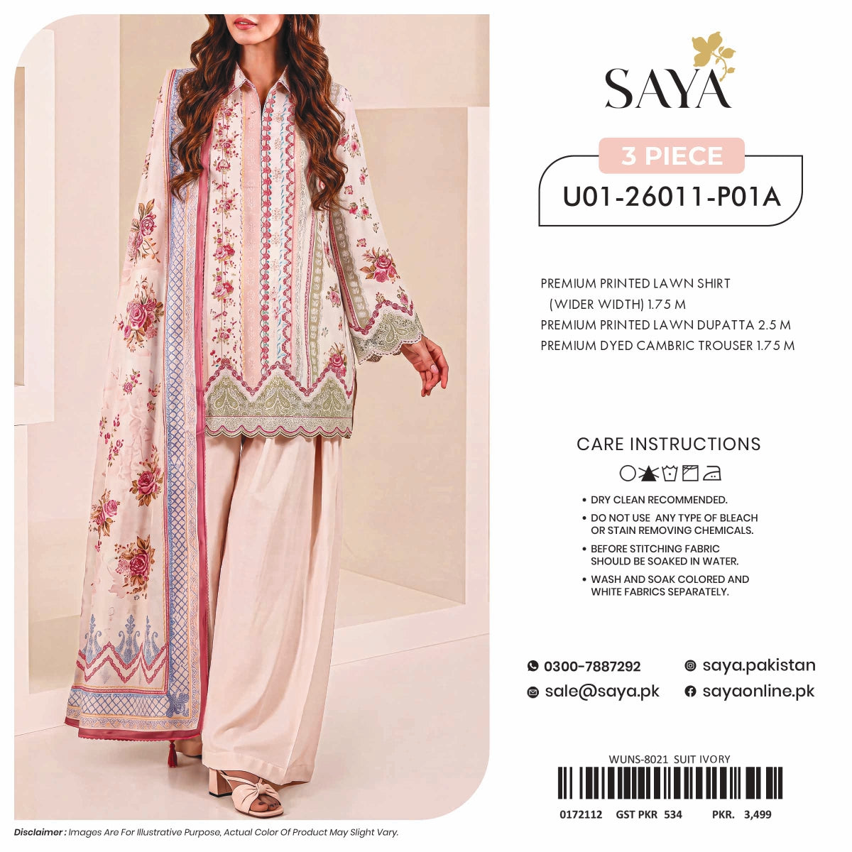 SAYA Unstitched 3-Piece - U01-26011-P01A