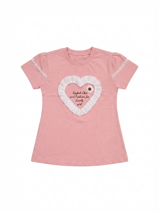 GIRLS CHINA STUFF T-SHIRT H/S CHARACTER- PINK