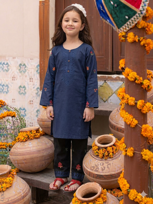 KIDS 2-PIECE | EMBROIDERY LAWN SUIT | GIRLS SUITS