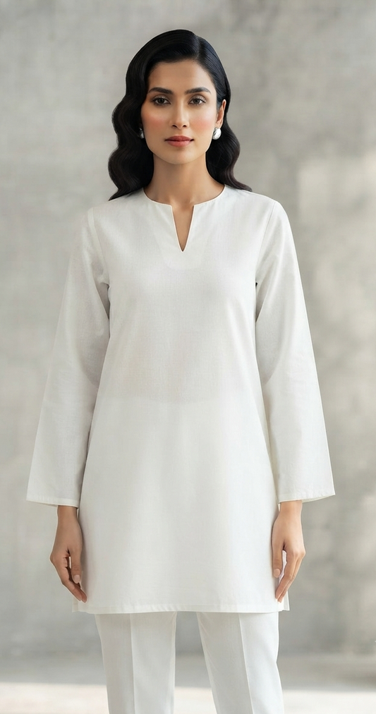SANA SAFINAZ - STITCHED SILVER TOUCH SOLID SHIRT