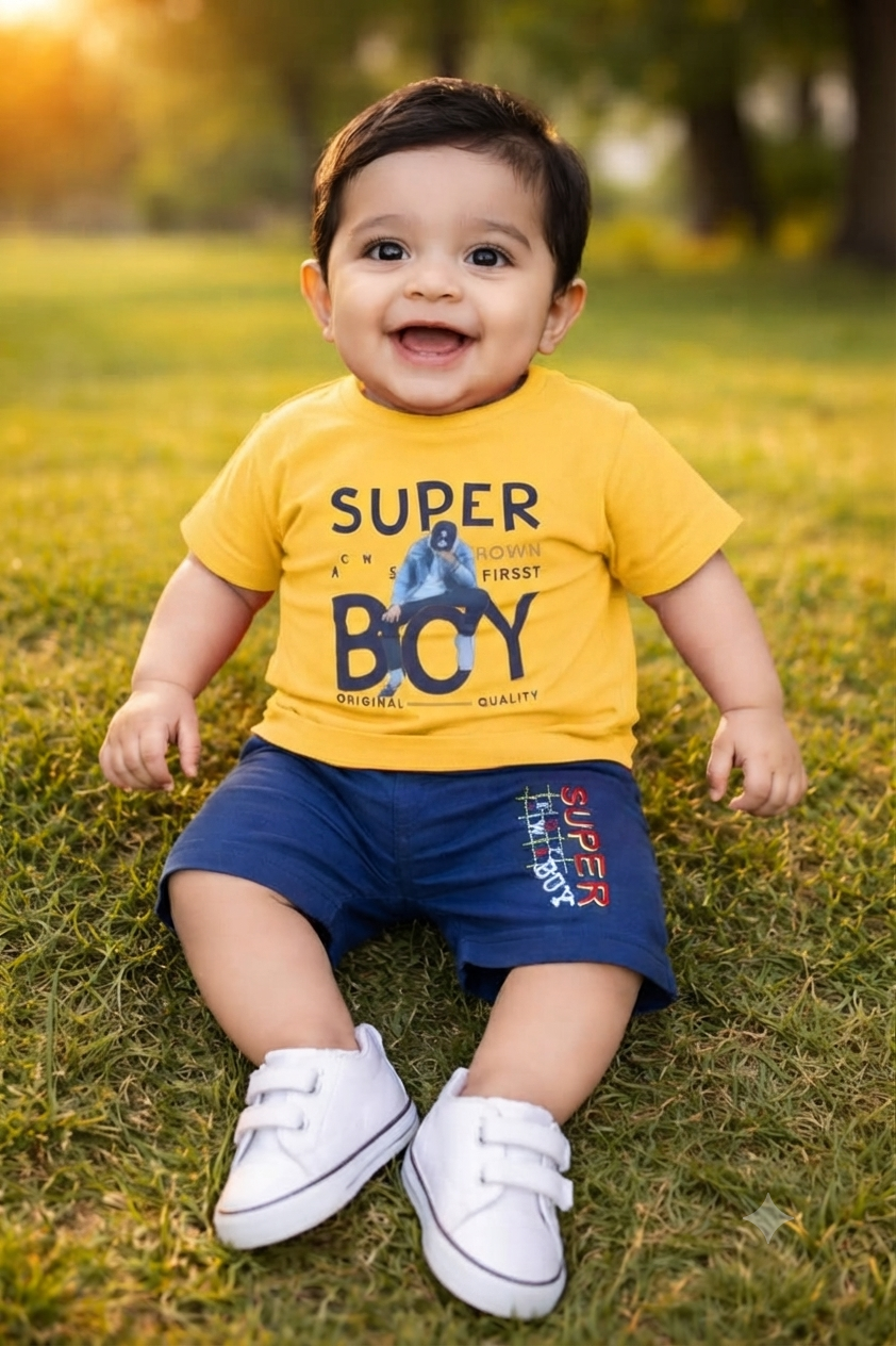 BOYS COTTON 2PC - SUPER BOY