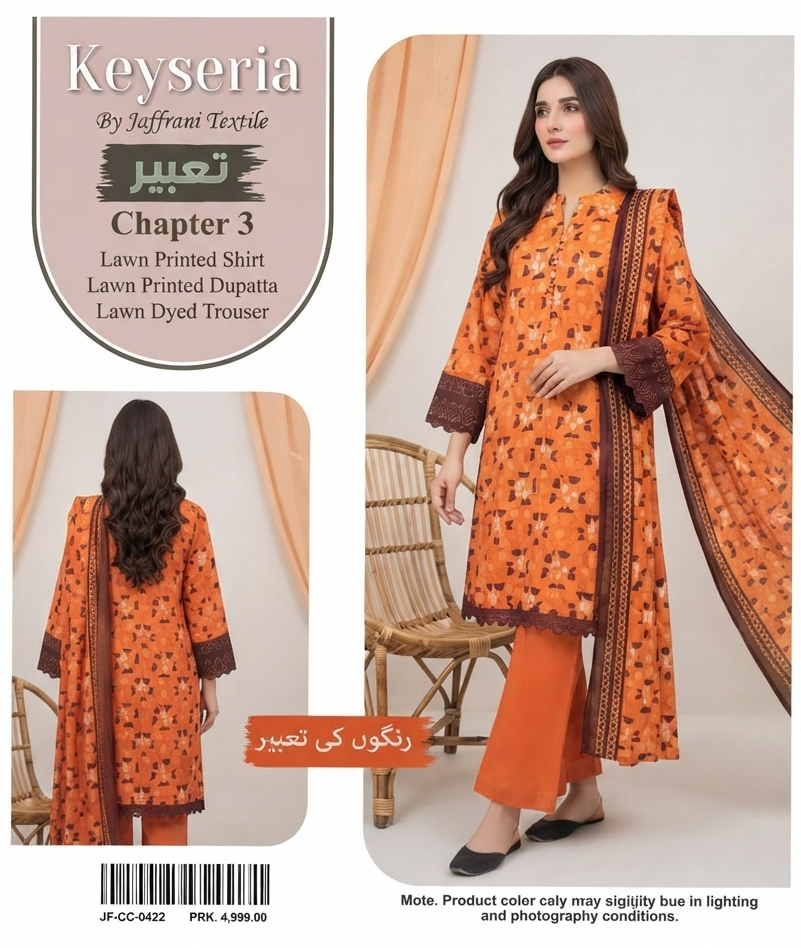 KEYSERIA | UNSTITCHED 3-PIECE | PRINTED LAWN SUIT