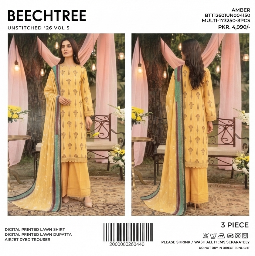 BEECHTREE | UNSTITCHED 3-PIECE | PRINTED LAWN SUIT