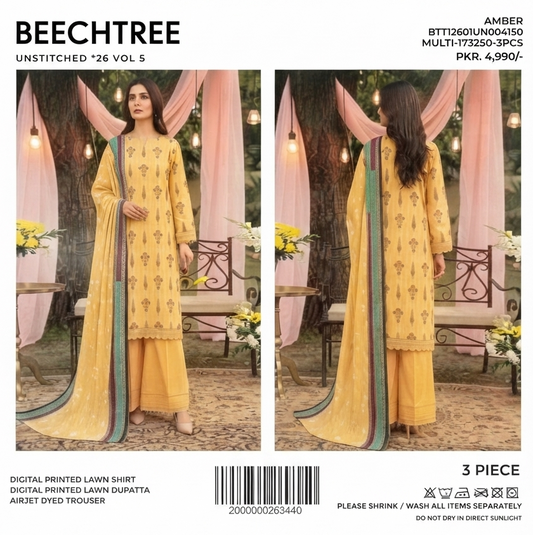 BEECHTREE | UNSTITCHED 3-PIECE | PRINTED LAWN SUIT