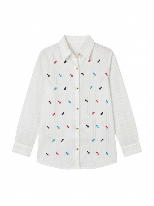 GIRL SHIRT - H/S CHARACTER - WHITE BOTI