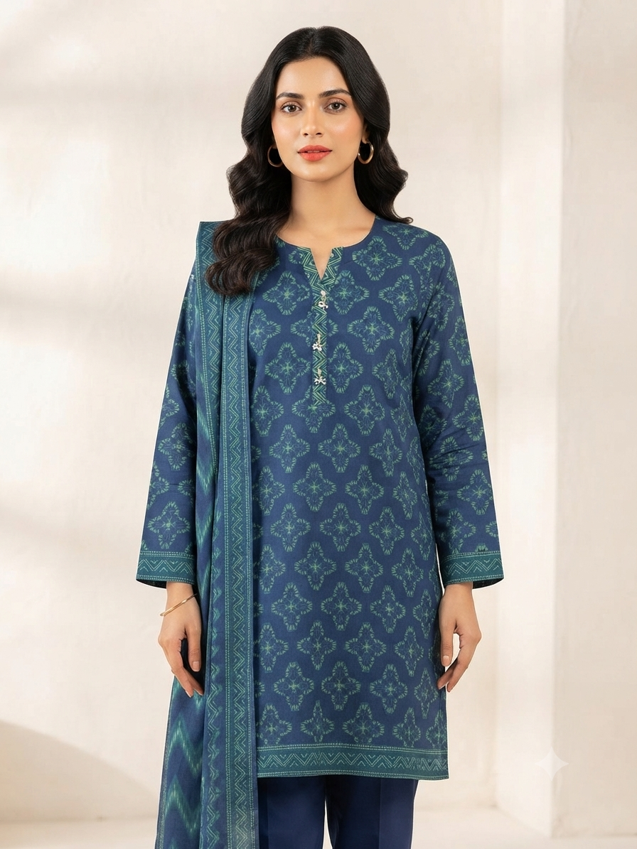 ALKARAM | STITCHED 3-PIECE | PRINTED LAWN SUIT