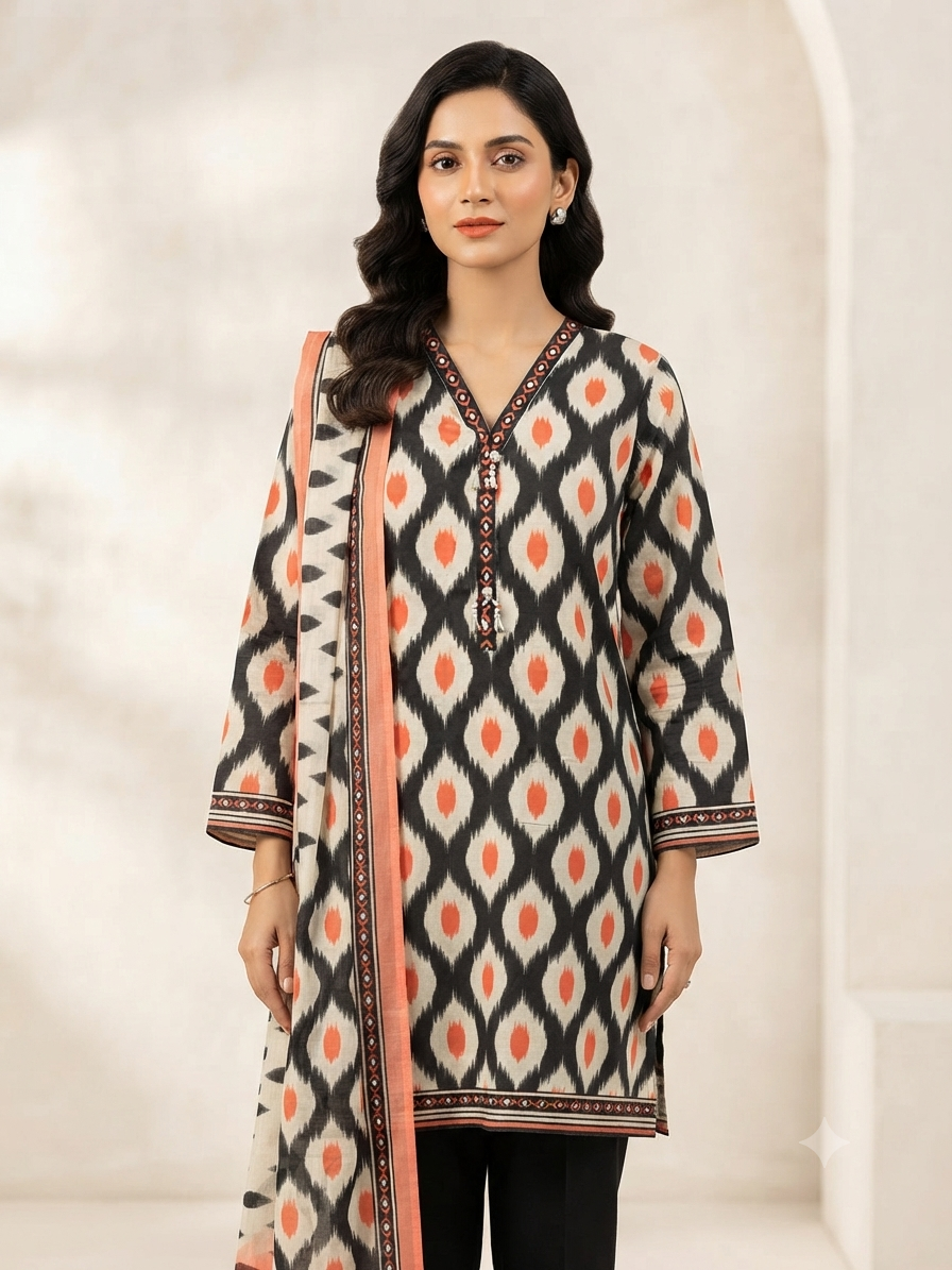 ALKARAM | STITCHED 3-PIECE | PRINTED LAWN SUIT