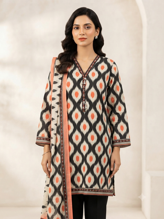 ALKARAM | STITCHED 3-PIECE | PRINTED LAWN SUIT