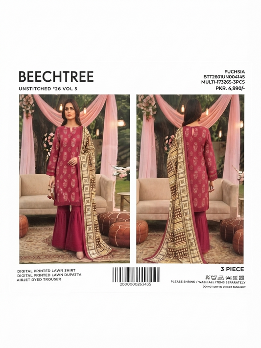 BEECHTREE | UNSTITCHED 3-PIECE | PRINTED LAWN SUIT