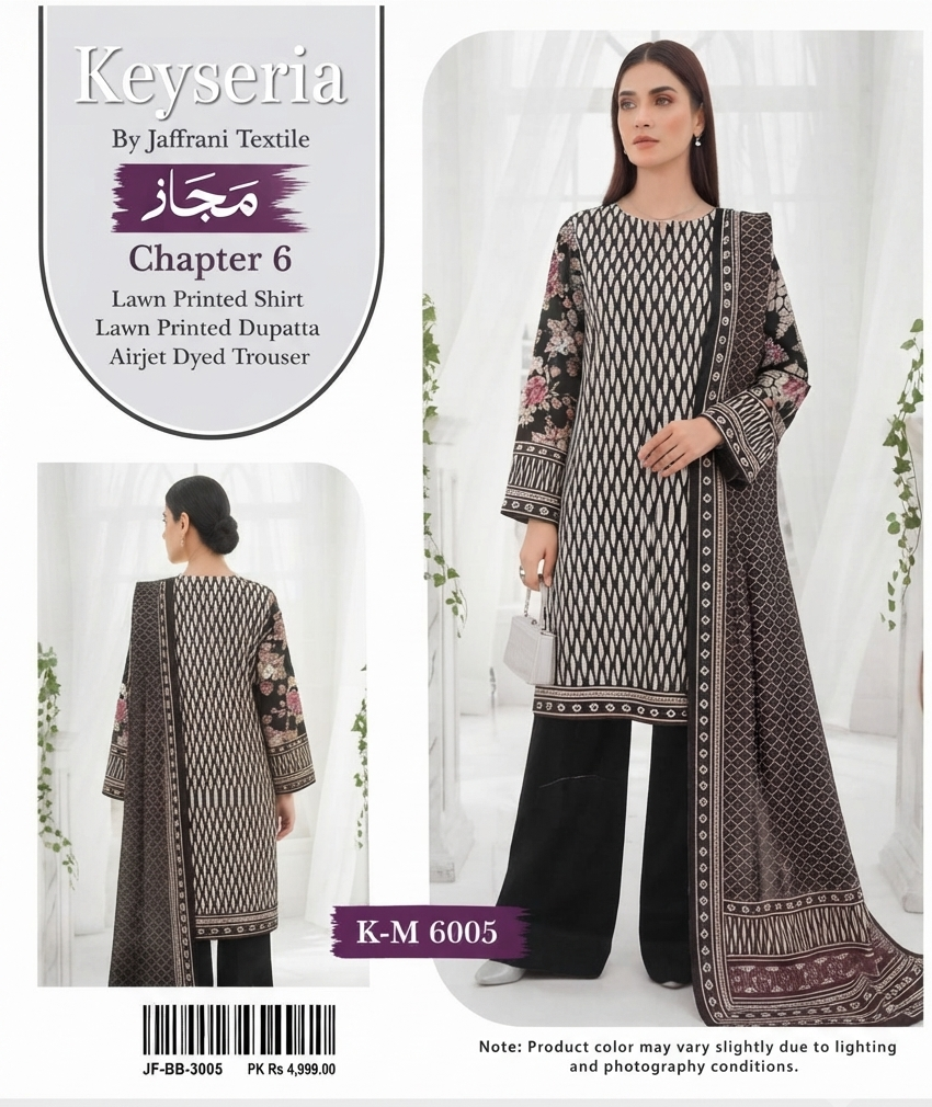 KEYSERIA | UNSTITCHED 3-PIECE | PRINTED LAWN SUIT