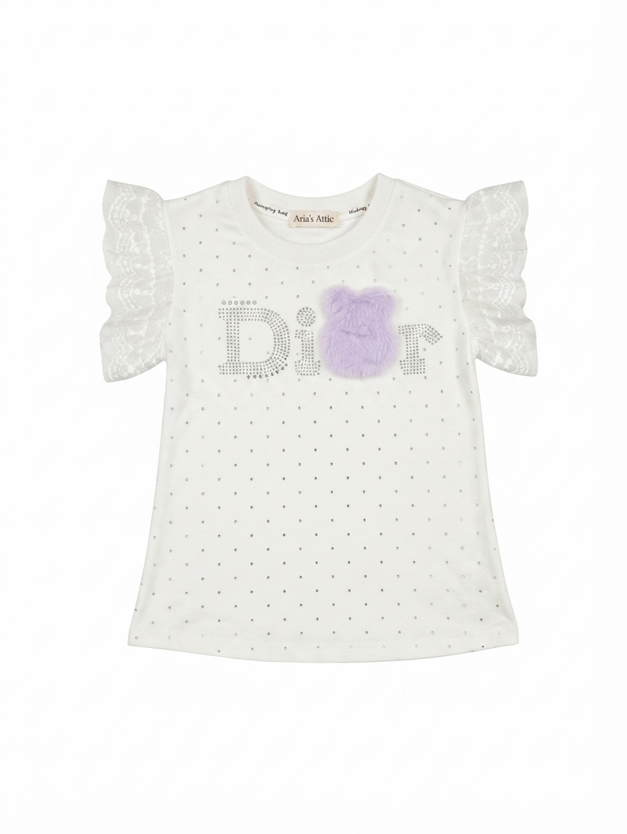 GIRLS CHINA STUFF T-SHIRT H/S CHARACTER- PINK - WHITE