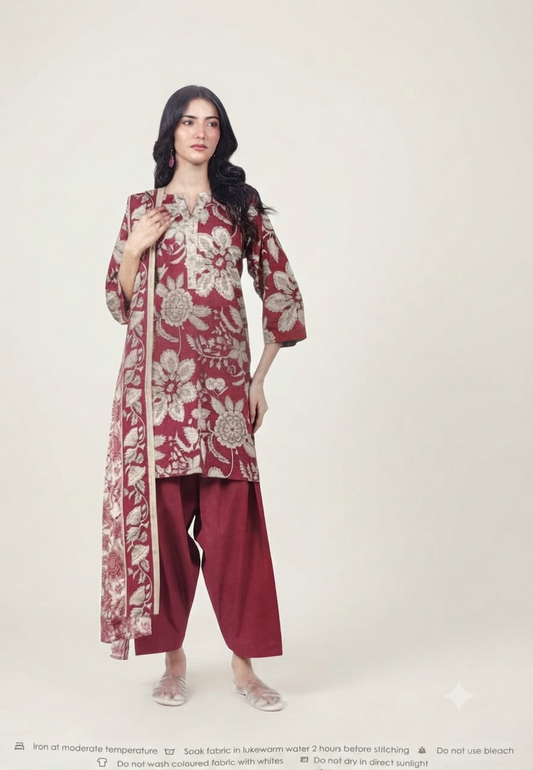 ALKARAM | STITCHED 3-PIECE | PRINTED LAWN SUIT