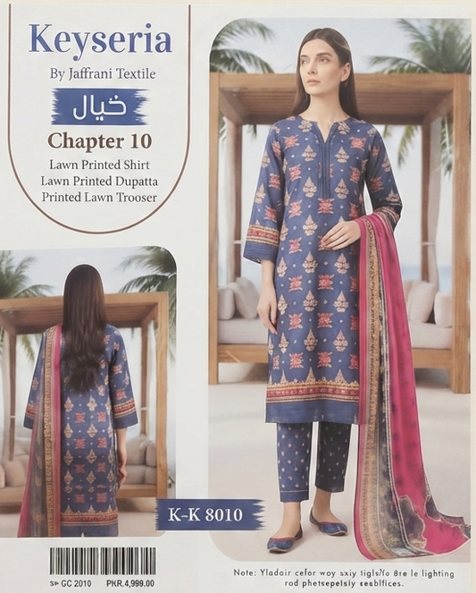 KEYSERIA | UNSTITCHED 3-PIECE | PRINTED LAWN SUIT