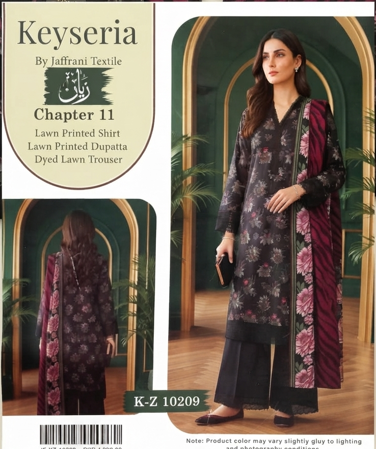 KEYSERIA | UNSTITCHED 3-PIECE | PRINTED LAWN SUIT