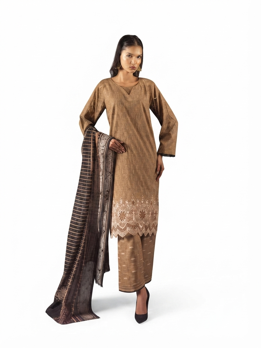 KEYSERIA EXCLUSIVE | UNSTITCHED 3-PIECE | LUXERY EMBRIODERY LAWN SUIT