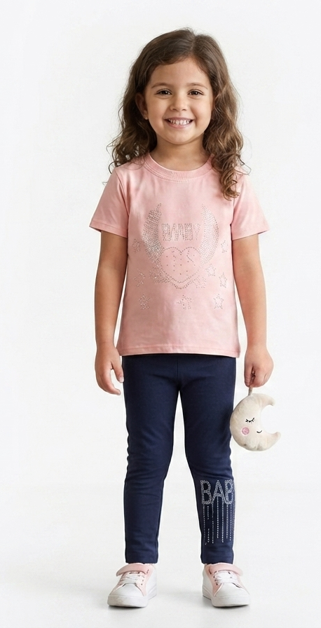 GIRLS CHINA STUFF 2PC SUIT - PINK BABY