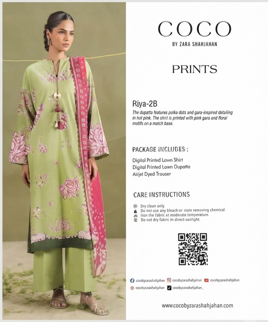 COCO | UNSTITCHED 3-PIECE | PRINTED LAWN SUIT