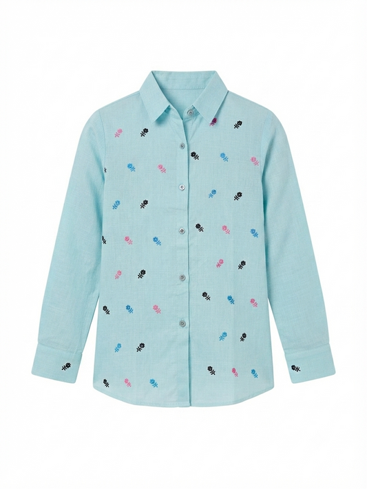 GIRL SHIRT - H/S CHARACTER - WHITE BOTI
