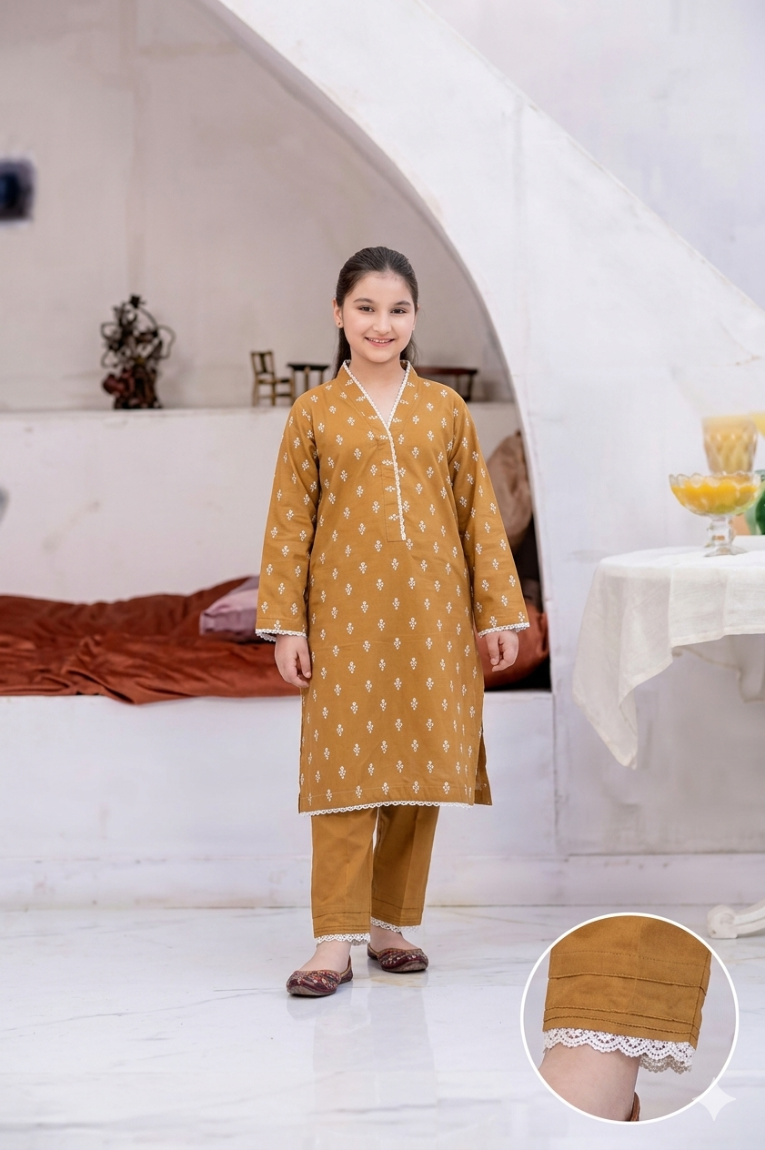 KIDS 2-PIECE | EMBROIDERY LAWN SUIT | GIRLS SUITS