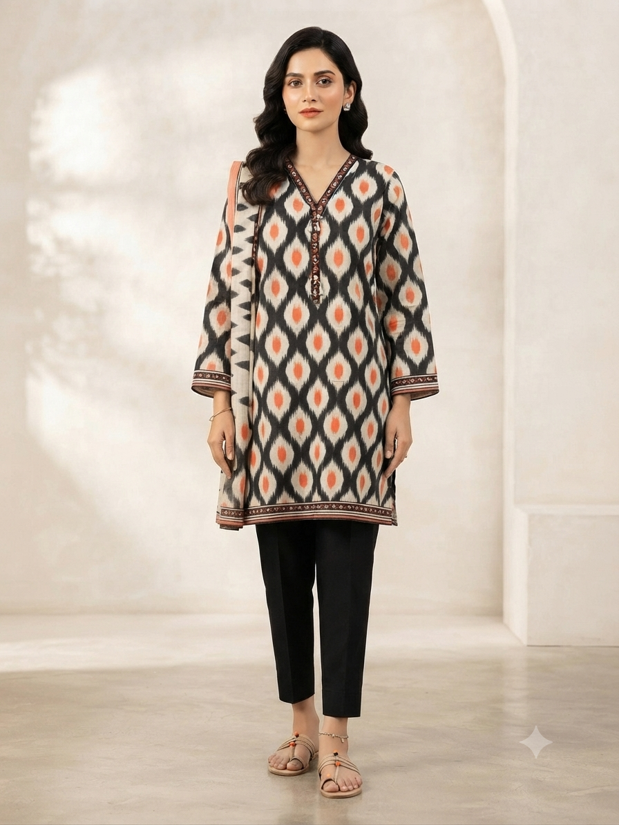ALKARAM | STITCHED 3-PIECE | PRINTED LAWN SUIT