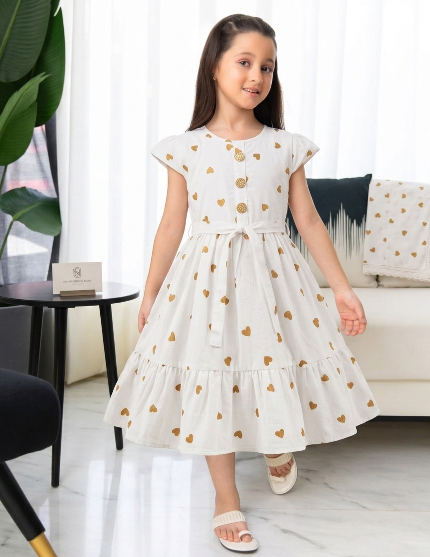 KIDS 2-PIECE | PRINTED COTTON FROK SUIT | GIRLS SUIT