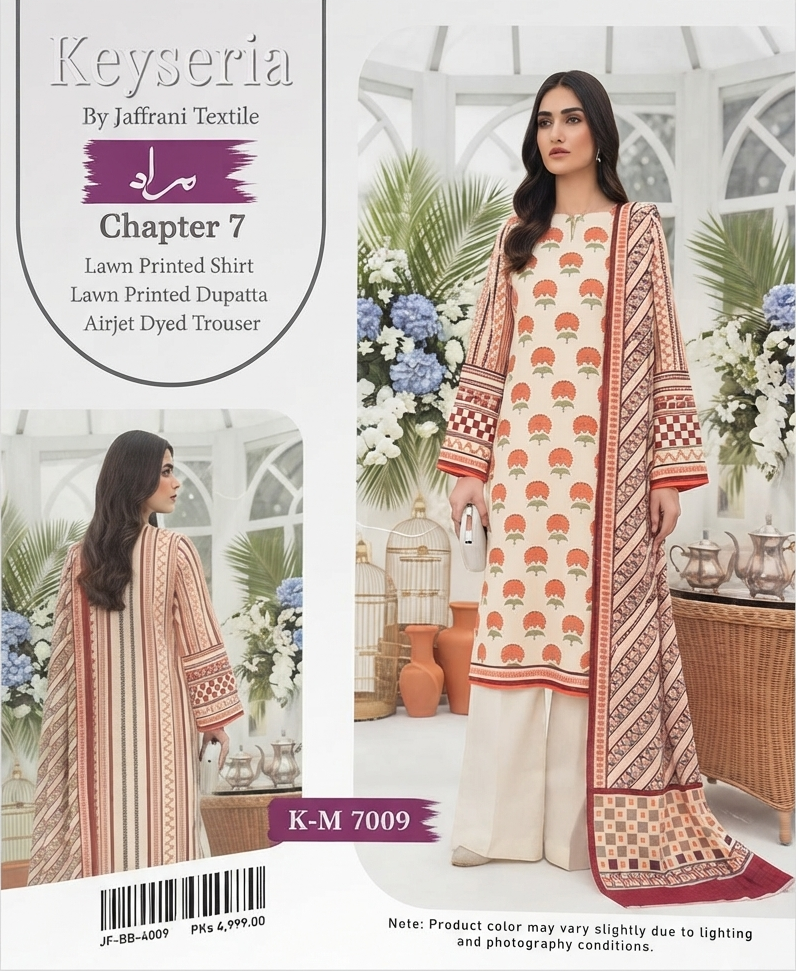 KEYSERIA | UNSTITCHED 3-PIECE | PRINTED LAWN SUIT