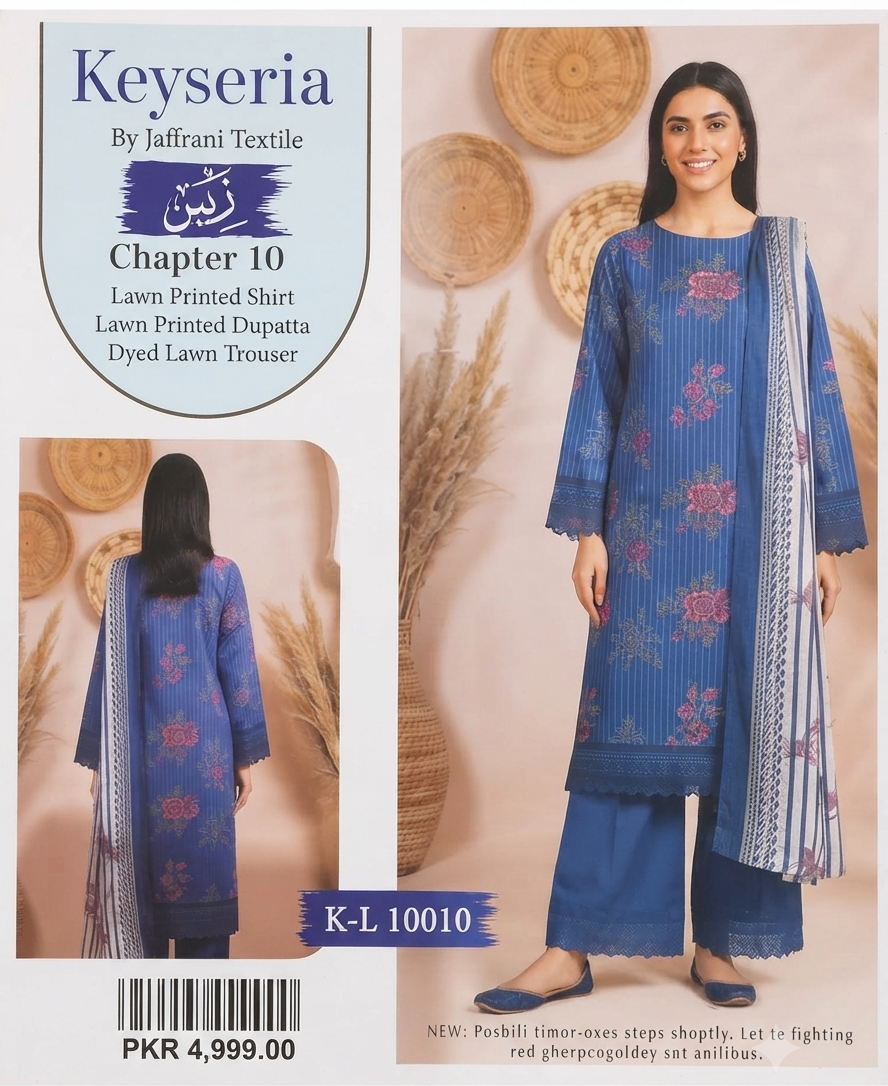 KEYSERIA | UNSTITCHED 3-PIECE | PRINTED LAWN SUIT