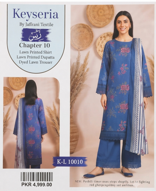 KEYSERIA | UNSTITCHED 3-PIECE | PRINTED LAWN SUIT