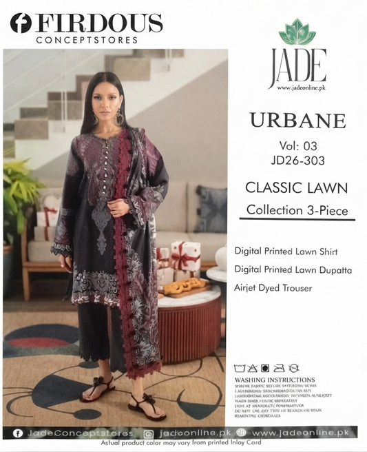 JADE BY FIRDOUS | UNSTITCHED 3-PIECE | PRINTED LAWN SUIT
