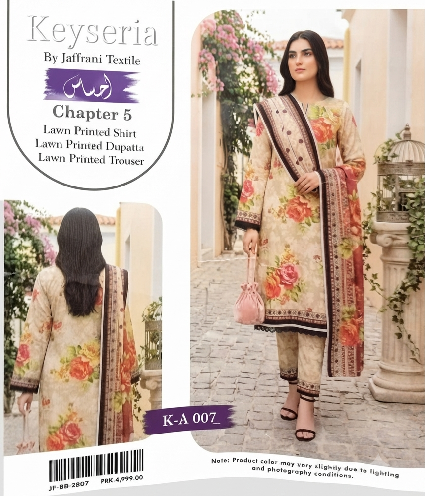 KEYSERIA | UNSTITCHED 3-PIECE | PRINTED LAWN SUIT