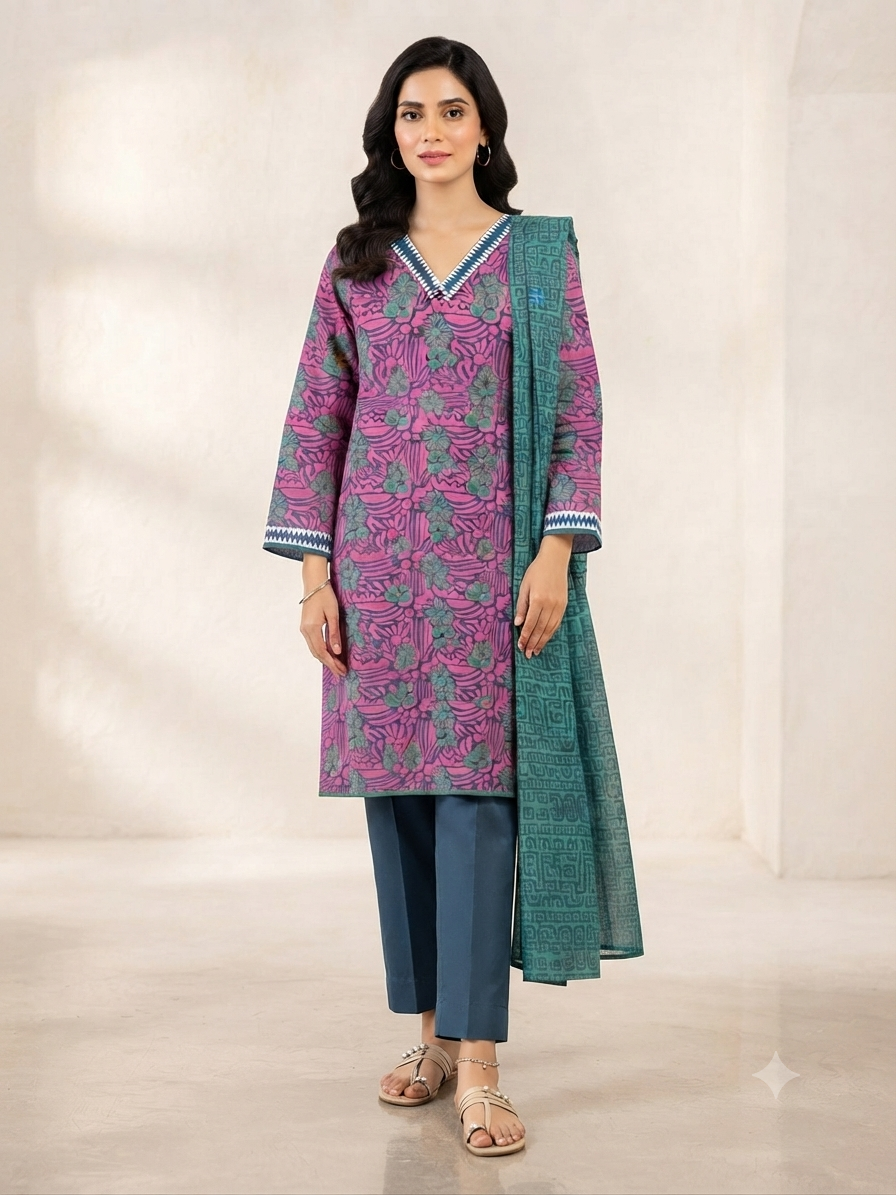 ALKARAM | STITCHED 3-PIECE | PRINTED LAWN SUIT
