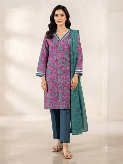 ALKARAM | STITCHED 3-PIECE | PRINTED LAWN SUIT