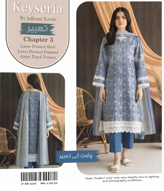 KEYSERIA | UNSTITCHED 3-PIECE | PRINTED LAWN SUIT