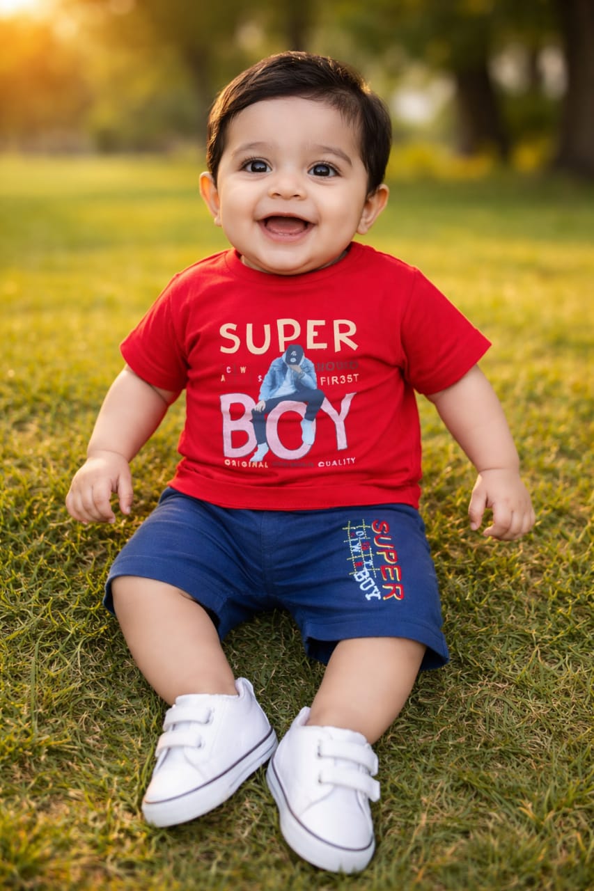BOYS COTTON 2PC - SUPER BOY