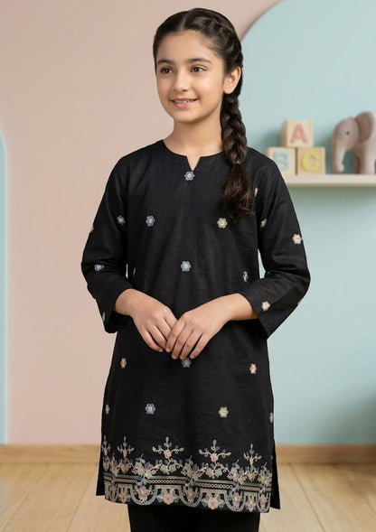 GIRLS COTTON STUFF T-SHIRT / KURTI - H/S CHARACTER- SEMI EMBRIODERY