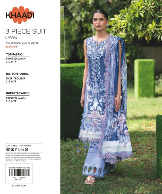 KHAADI | UNSTITCHED 3-PIECE | PRINTED LAWN SUIT | SS2901B