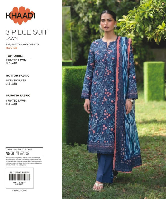 KHAADI | UNSTITCHED 3-PIECE | PRINTED LAWN SUIT | SS2914B