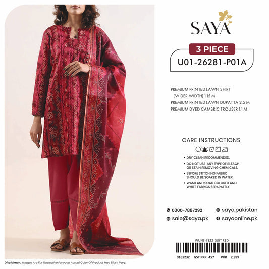 SAYA Unstitched 3-Piece - U01-26281-P01A