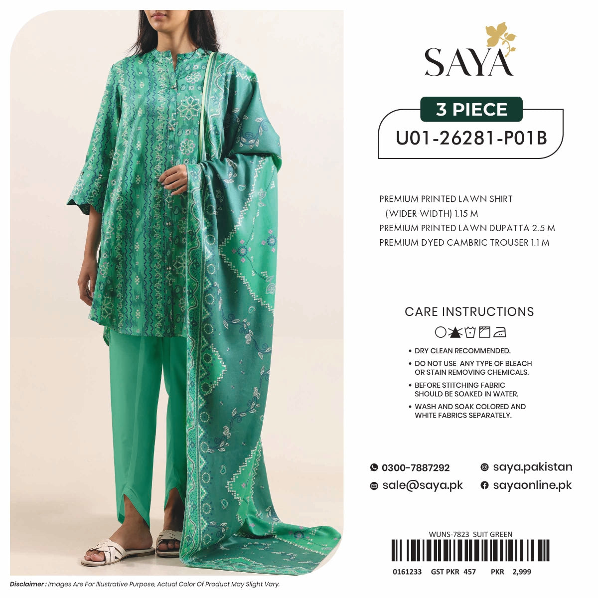 SAYA Unstitched 3-Piece - U01-26281-P01B