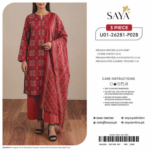 SAYA Unstitched 3-Piece - U01-26281-P02B